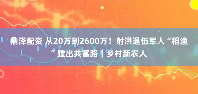 鼎泽配资 从20万到2600万！射洪退伍军人“稻渔”蹚出共富路｜乡村新农人