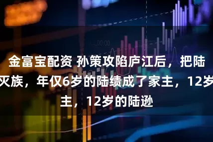 金富宝配资 孙策攻陷庐江后，把陆家几乎灭族，年仅6岁的陆绩成了家主，12岁的陆逊